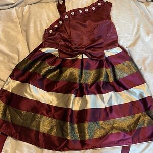 Burgundy formal girls dress
